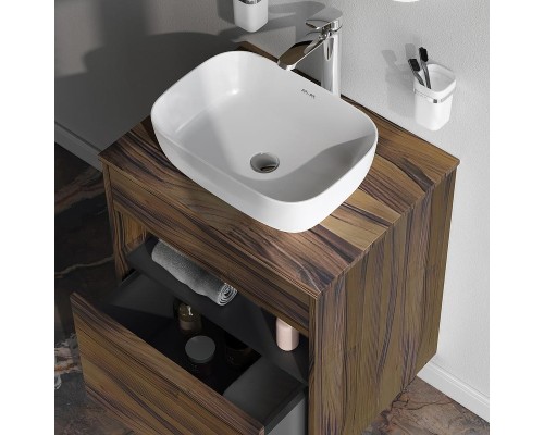 Тумба с раковиной AM.PM Func 60 M8F-FUX0601OF-WCC10450WG подвесная цвет Дуб крафт