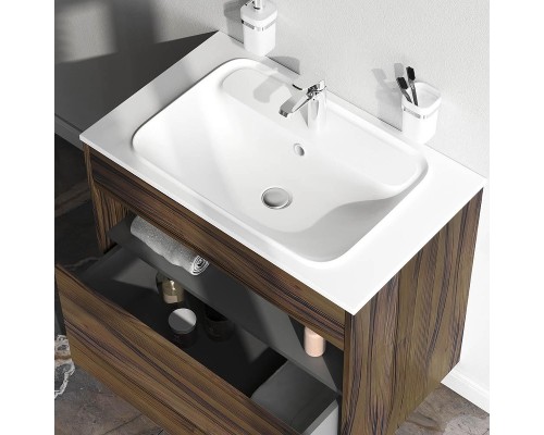 Тумба с раковиной AM.PM Func 80 M8F-FUX0801OF-WPC0800WM подвесная цвет Дуб крафт