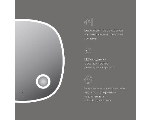 Зеркало AM.PM Func 80 M8FMOX0803SA с подсветкой с увеличением с ИК-сенсорным выключателем