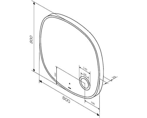 Зеркало AM.PM Func 80 M8FMOX0803SA с подсветкой с увеличением с ИК-сенсорным выключателем
