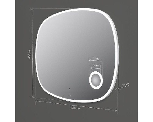 Зеркало AM.PM Func 100 M8FMOX1003SA с подсветкой с увеличением с ИК-сенсорным выключателем