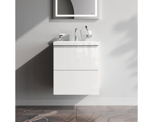 Тумба с раковиной AM.PM Gem 50 M90-FHX0502WG-WCC0502WG подвесная цвет Белый глянец