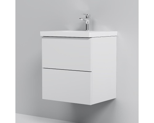 Тумба с раковиной AM.PM Gem 50 M90-FHX0502WG-WCC0502WG подвесная цвет Белый глянец