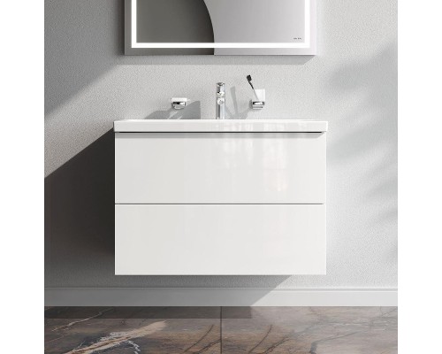 Тумба с раковиной AM.PM Gem 80 M90-FHX0802WG-WCC0802WG подвесная цвет Белый глянец