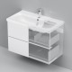 Тумба с раковиной AM.PM Gem 80 M90-FHX0802WG-WCC0802WG подвесная цвет Белый глянец