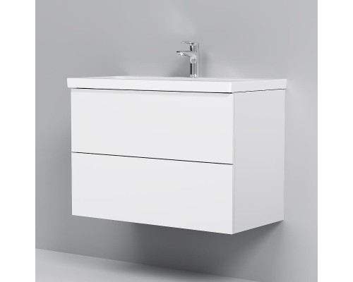 Тумба с раковиной AM.PM Gem 80 M90-FHX0802WG-WCC0802WG подвесная цвет Белый глянец