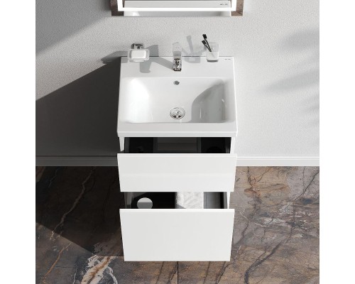 Тумба с раковиной AM.PM Gem 50 M90-FSX0502WG-WCC0502WG цвет Белый глянец