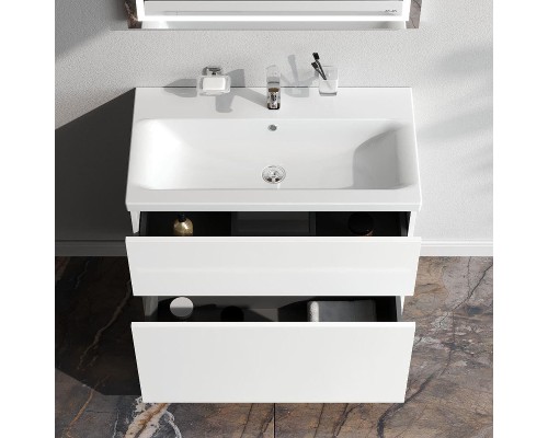 Тумба с раковиной AM.PM Gem 80 M90-FSX0802WG-WCC0802WG цвет Белый глянец