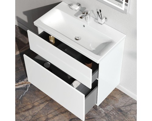 Тумба с раковиной AM.PM Gem 80 M90-FSX0802WG-WCC0802WG цвет Белый глянец