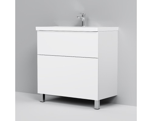 Тумба с раковиной AM.PM Gem 80 M90-FSX0802WG-WCC0802WG цвет Белый глянец