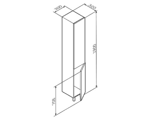 Шкаф пенал AM.PM Gem 30 R M90CSR0306WG Белый