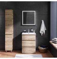 Комплект мебели для ванной AM.PM Gem S 60 BK91GC Светлый дуб со смесителем для раковины и аксессуарами