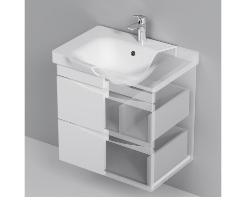 Тумба с раковиной AM.PM Like 65 M80-FHX0652-WC0652 подвесная цвет Белый глянец