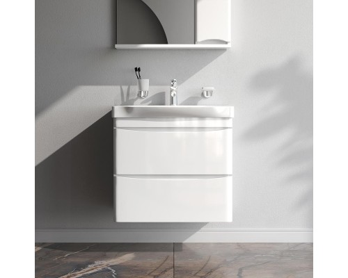 Тумба с раковиной AM.PM Like 65 M80-FHX0652-WC0652 подвесная цвет Белый глянец