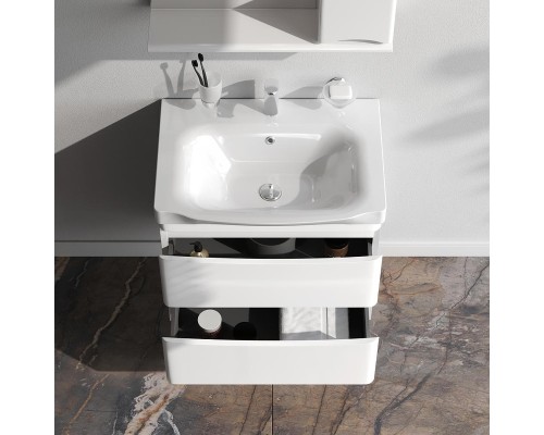 Тумба с раковиной AM.PM Like 65 M80-FHX0652-WC0652 подвесная цвет Белый глянец