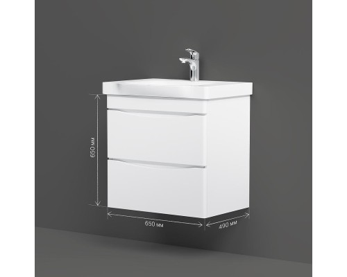 Тумба с раковиной AM.PM Like 65 M80-FHX0652-WC0652 подвесная цвет Белый глянец