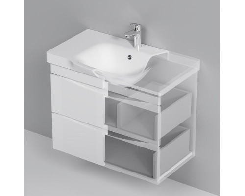Тумба с раковиной AM.PM Like 80 M80-FHX0802-WC0802 подвесная цвет Белый глянец