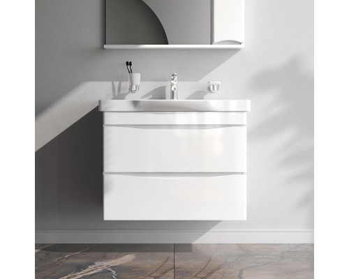 Тумба с раковиной AM.PM Like 80 M80-FHX0802-WC0802 подвесная цвет Белый глянец
