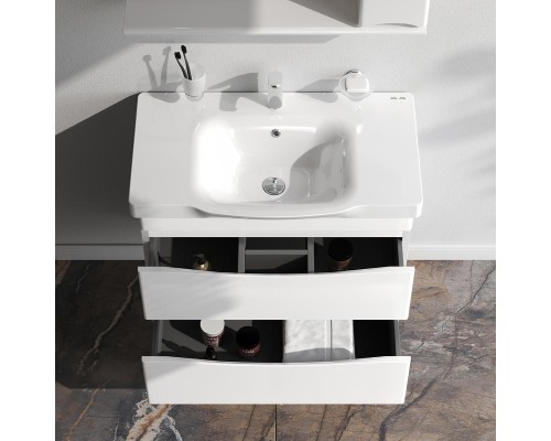 Тумба с раковиной AM.PM Like 80 M80-FHX0802-WC0802 подвесная цвет Белый глянец