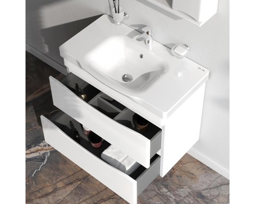 Тумба с раковиной AM.PM Like 80 M80-FHX0802-WC0802 подвесная цвет Белый глянец