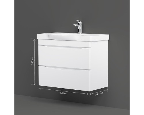 Тумба с раковиной AM.PM Like 80 M80-FHX0802-WC0802 подвесная цвет Белый глянец