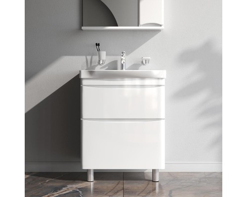 Тумба с раковиной AM.PM Like 65 M80-FSX0652-WC0652 цвет Белый глянец