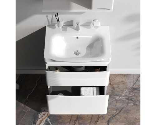 Тумба с раковиной AM.PM Like 65 M80-FSX0652-WC0652 цвет Белый глянец