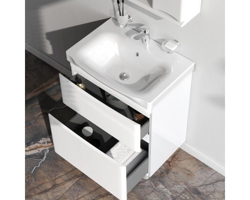 Тумба с раковиной AM.PM Like 65 M80-FSX0652-WC0652 цвет Белый глянец