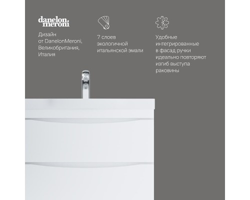 Тумба с раковиной AM.PM Like 80 M80-FSX0802-WC0802 цвет Белый глянец