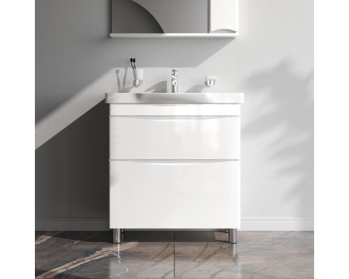 Тумба с раковиной AM.PM Like 80 M80-FSX0802-WC0802 цвет Белый глянец