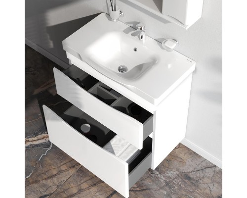 Тумба с раковиной AM.PM Like 80 M80-FSX0802-WC0802 цвет Белый глянец