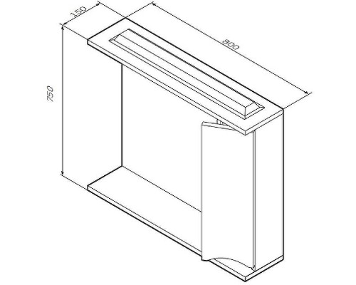 Зеркало со шкафом AM.PM Like 80 R M80MPR0801WG с подсветкой Белое