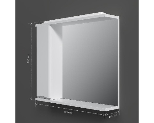 Зеркало со шкафом AM.PM Like 80 L M80MPL0801WG с подсветкой Белое