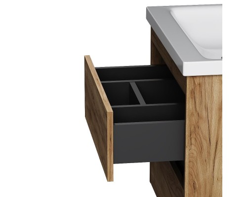 Тумба с раковиной AM.PM Pulse 60 M91-FHX0602OF-WCC0602WG подвесная цвет Дерево текстурированное