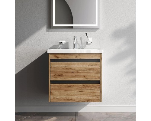 Тумба с раковиной AM.PM Pulse 60 M91-FHX0602OF-WCC0602WG подвесная цвет Дерево текстурированное