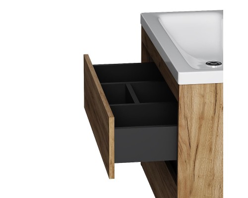 Тумба с раковиной AM.PM Pulse 75 M91-FHX0752OF-WCC0752WG подвесная цвет Дерево текстурированное