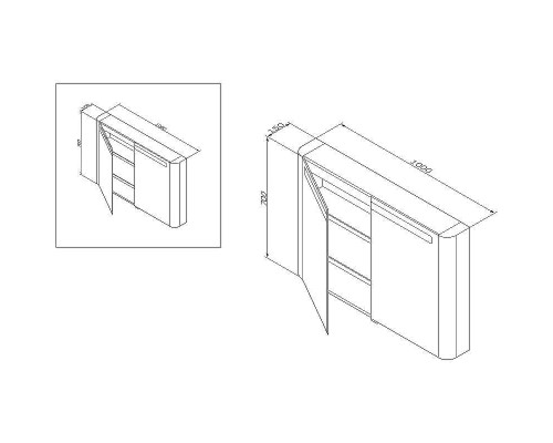 Зеркальный шкаф AM.PM Sensation 100 M30MCX1001TF с подсветкой Табачный дуб
