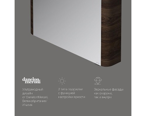 Зеркальный шкаф AM.PM Sensation 80 R M30MCR0801NF с подсветкой Орех