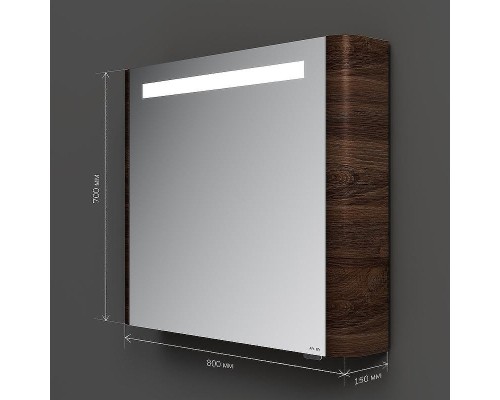 Зеркальный шкаф AM.PM Sensation 80 R M30MCR0801NF с подсветкой Орех
