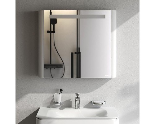 Зеркальный шкаф AM.PM Sensation 80 L M30MCL0801WG с подсветкой Белый глянцевый