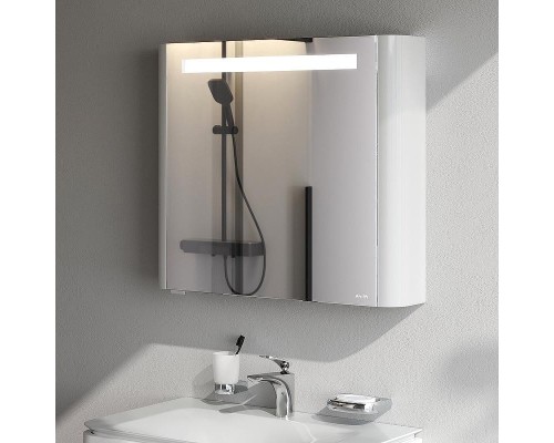 Зеркальный шкаф AM.PM Sensation 80 L M30MCL0801WG с подсветкой Белый глянцевый