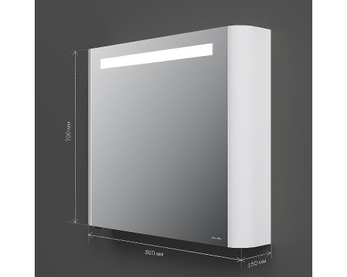 Зеркальный шкаф AM.PM Sensation 80 L M30MCL0801WG с подсветкой Белый глянцевый