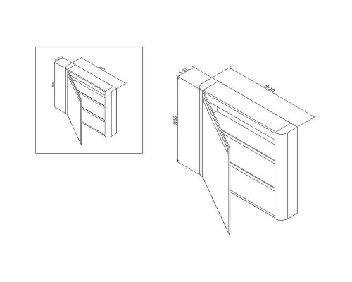 Зеркальный шкаф AM.PM Sensation 80 L M30MCL0801WG с подсветкой Белый глянцевый