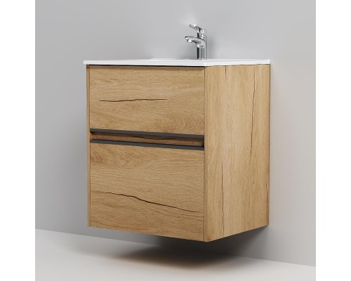 Тумба с раковиной AM.PM Sense 60 M7B-FUX0602OF-WCC0602WG подвесная цвет Дерево