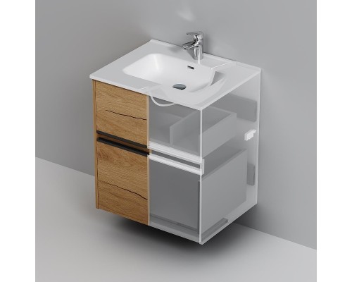 Тумба с раковиной AM.PM Sense 60 M7B-FUX0602OF-WCC0602WG подвесная цвет Дерево