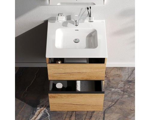 Тумба с раковиной AM.PM Sense 60 M7B-FUX0602OF-WCC0602WG подвесная цвет Дерево