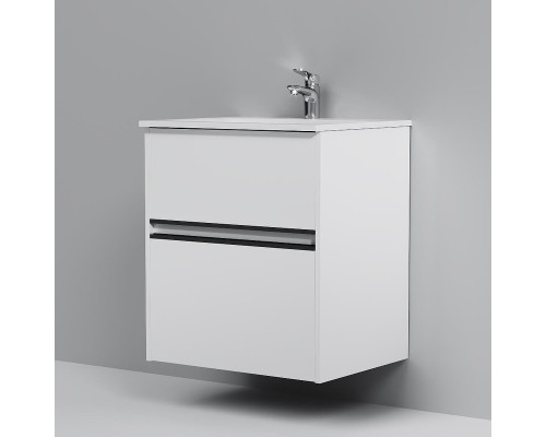 Тумба с раковиной AM.PM Sense 60 M7B-FUX0602WG-WCC0602WG подвесная цвет Белый глянец