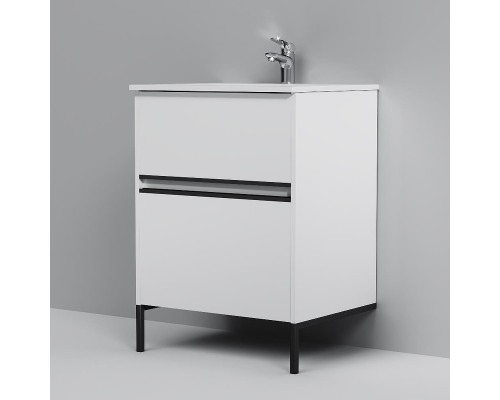 Тумба с раковиной AM.PM Sense 60 M7B-FUX0602WG-WCC0602WG подвесная цвет Белый глянец