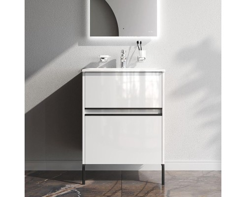 Тумба с раковиной AM.PM Sense 60 M7B-FUX0602WG-WCC0602WG подвесная цвет Белый глянец