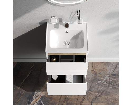 Тумба с раковиной AM.PM X-Joy 50 M85A-FHX0502WG-WCC0502WG подвесная цвет Белый глянец